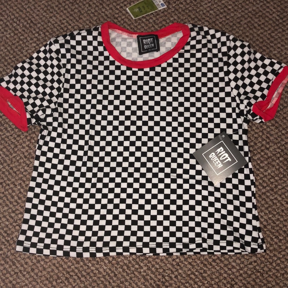 Riot queen checkerboard T-shirt